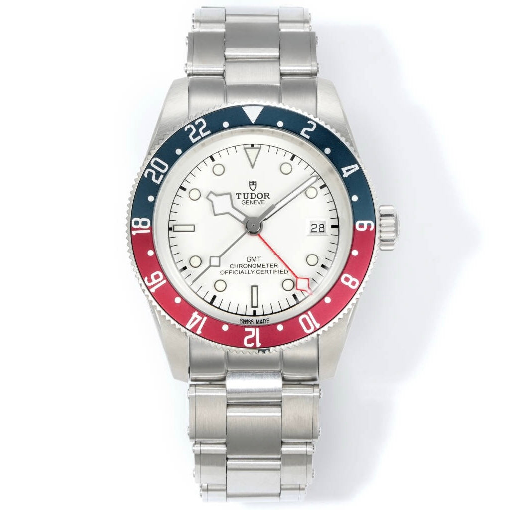 Tudor Black Bay GMT Automatic Diver Watch 41mm, Domed Sapphire Crystal, Rivet Stainless Steel Bracelet, Multiple Ceramic Bezel Color Options