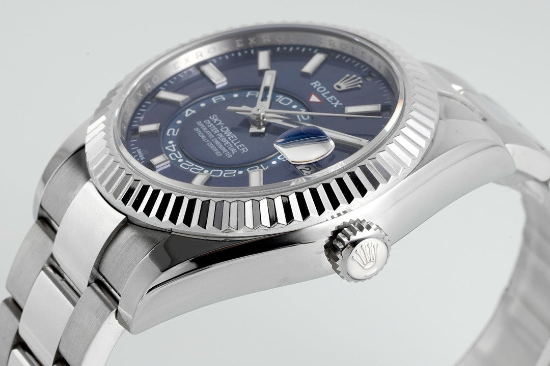 Rolex Sky‑Dweller Watch 42mm 904L Steel 9002 Automatic Movement Ring Command Bezel