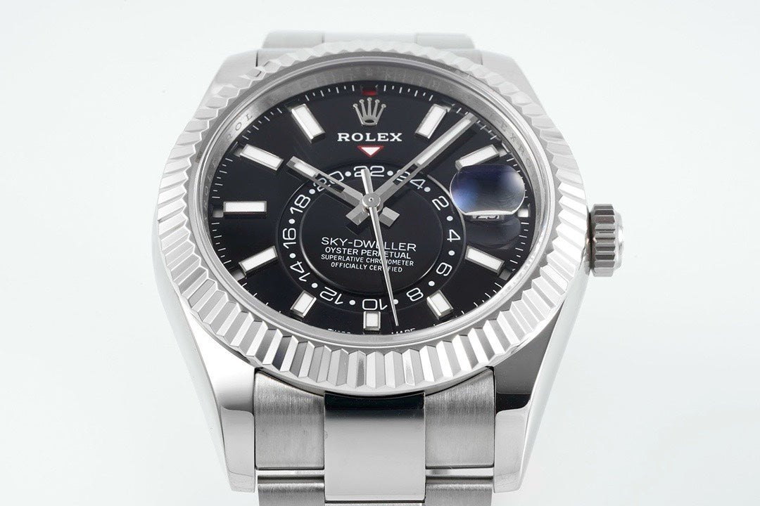 Rolex Sky‑Dweller Watch 42mm 904L Steel 9002 Automatic Movement Ring Command Bezel