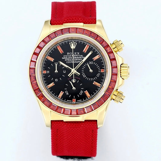 Rolex Cosmograph Daytona Super Clone Watch | Pumpkin Ruby Bezel, 43mm