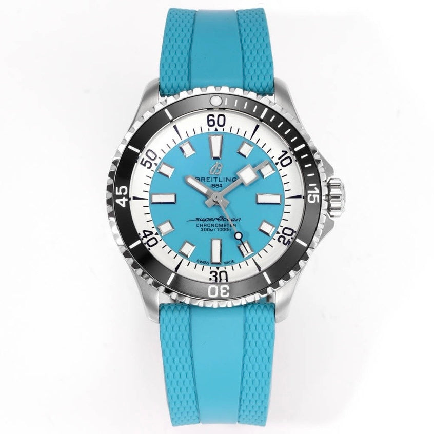BREITLING Superocean 42mm Dive Watch, GR Factory Version Luminous Dial Ceramic Bezel Rubber Strap Multiple Colors