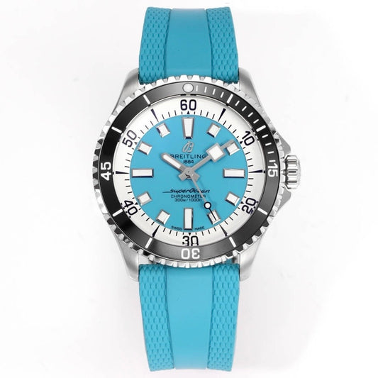 BREITLING Superocean 42mm Dive Watch, GR Factory Version Luminous Dial Ceramic Bezel Rubber Strap Multiple Colors