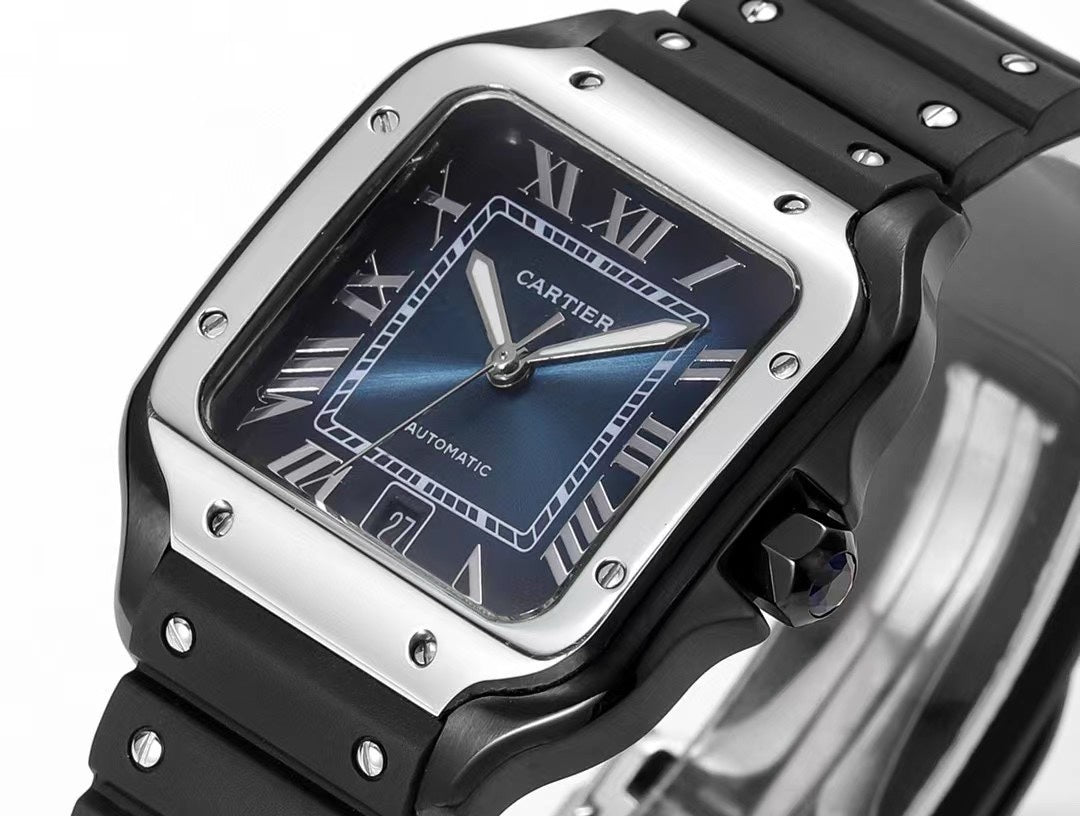 Cartier Santos Rubber Strap | THB Factory 39.8mm Automatic Watch
