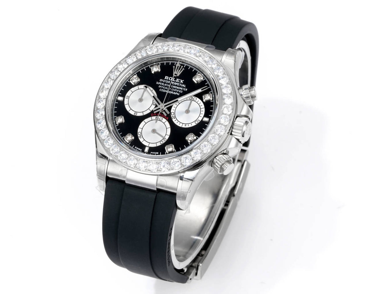 Rolex Cosmograph Daytona 40mm N+ Factory V2 Weighted Baguette Bezel Automatic Watch