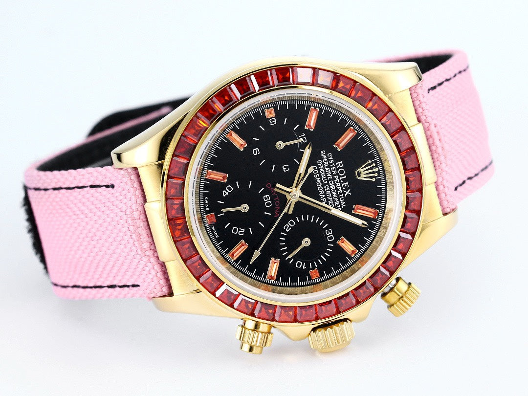 Rolex Cosmograph Daytona Super Clone Watch | Pumpkin Ruby Bezel, 43mm