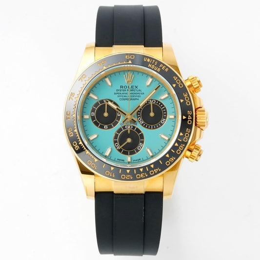 Rolex Cosmograph Daytona 18K Gold Plated Automatic Chronograph Watch Rubber Strap