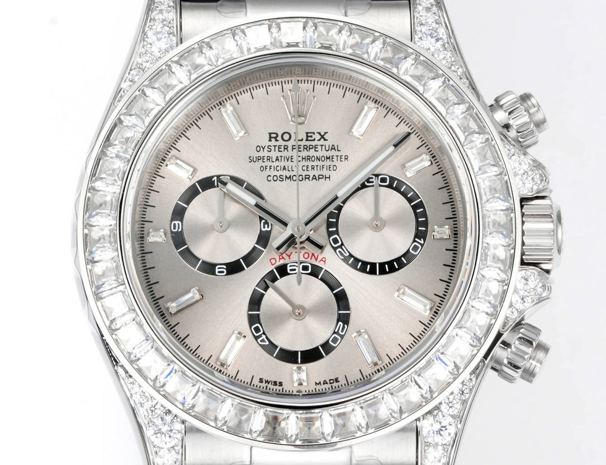 Rolex Cosmograph Daytona 40mm N+ Factory V2 Weighted Baguette Bezel Automatic Watch
