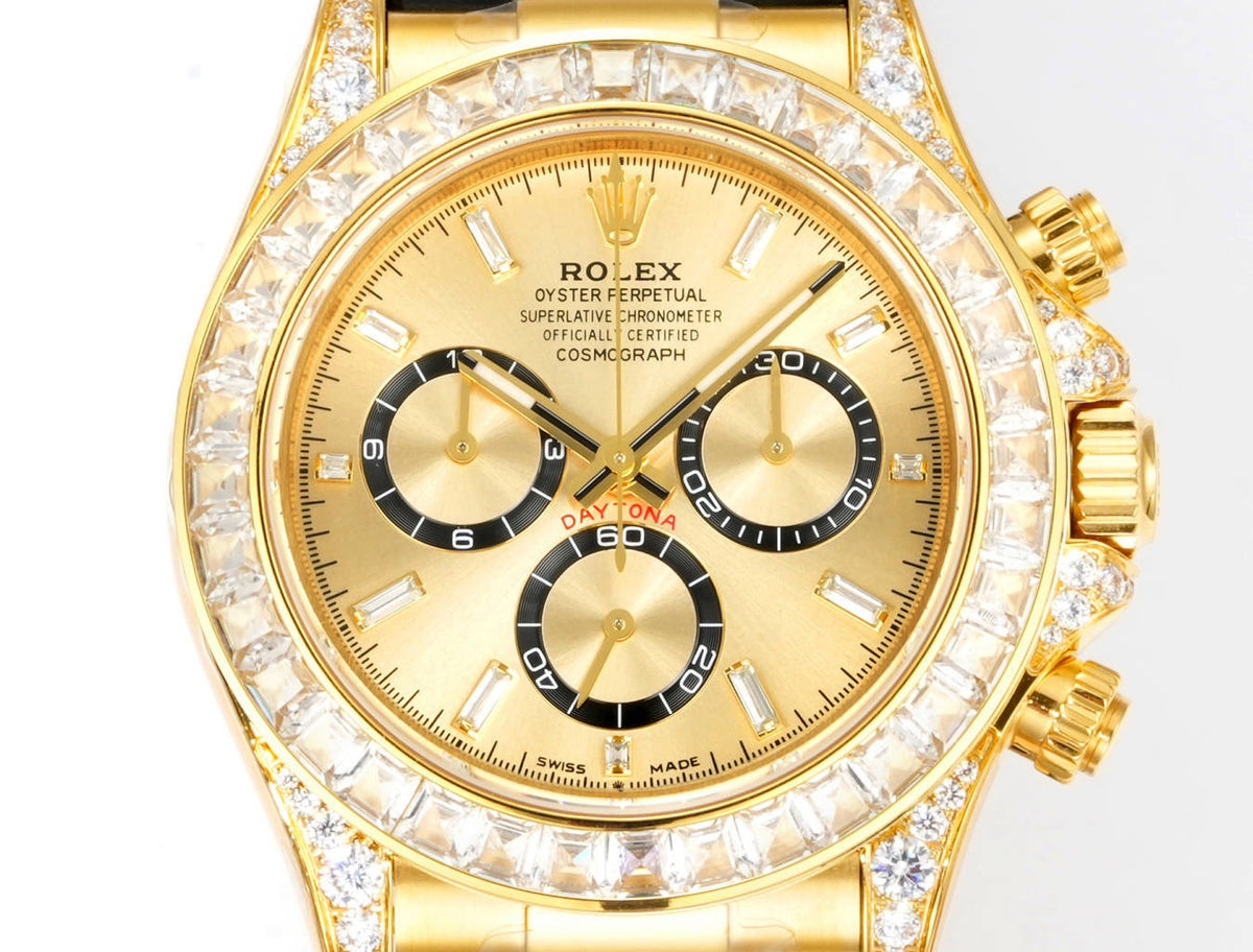 Rolex Cosmograph Daytona 40mm N+ Factory V2 Weighted Baguette Bezel Automatic Watch