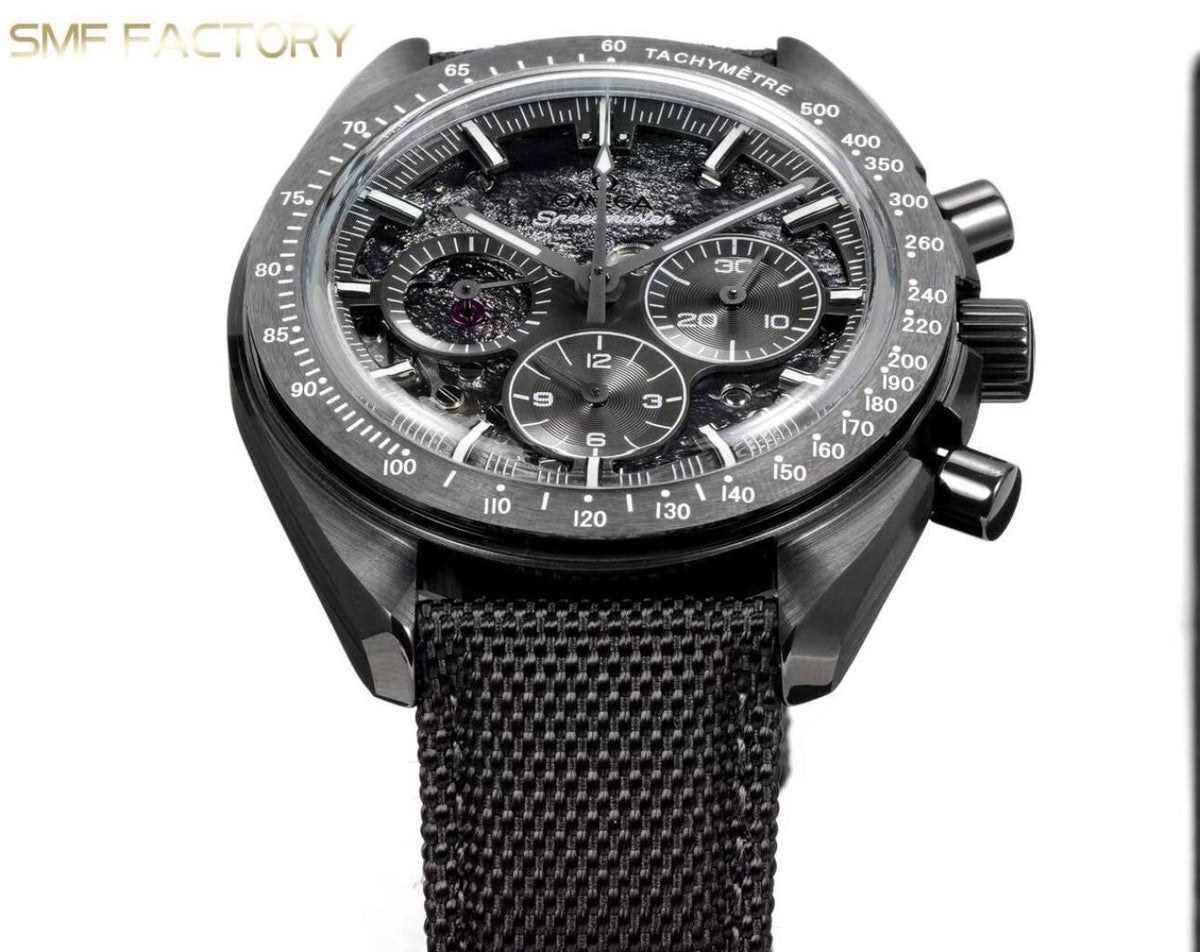 Omega Speedmaster Dark Side of the Moon SMF RW6 Top‑Grade Manual Chronograph Watch Genuine Ceramic Case