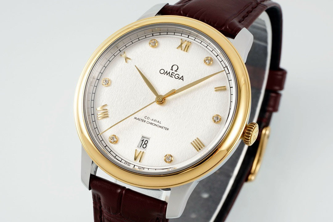 Omega De Ville Power‑Reserve Automatic Mechanical Watch, Genuine Calfskin Leather Strap