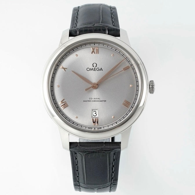 Omega De Ville Power‑Reserve Automatic Mechanical Watch, Genuine Calfskin Leather Strap