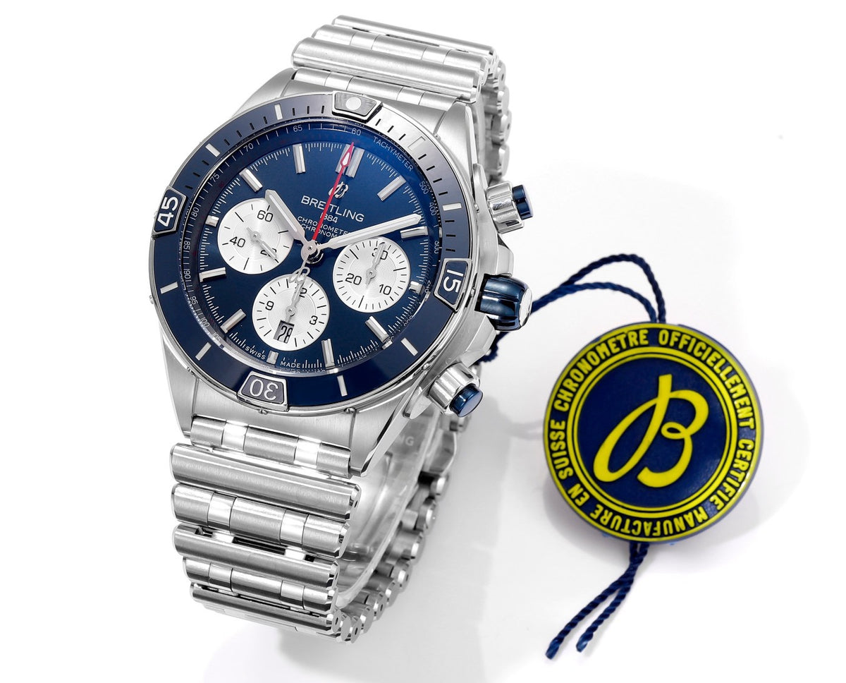 BREITLING Chronomat 44mm Automatic Chronograph Watch, BLS Factory Ceramic Bezel Timepiece