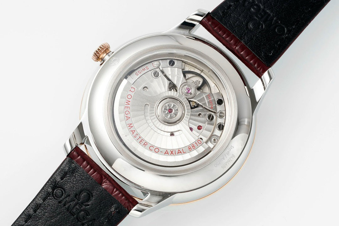 Omega De Ville Power‑Reserve Automatic Mechanical Watch, Genuine Calfskin Leather Strap