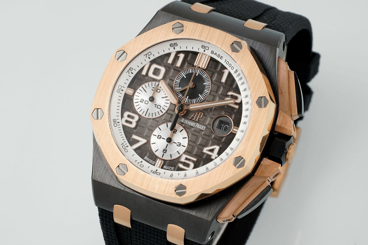 Audemars Piguet Ceramic Chronograph 44mm Sports Watch Rubber Strap