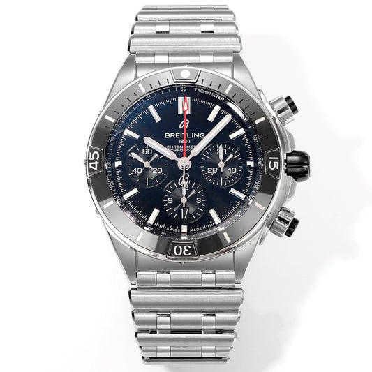 BREITLING Chronomat 44mm Automatic Chronograph Watch, BLS Factory Ceramic Bezel Timepiece