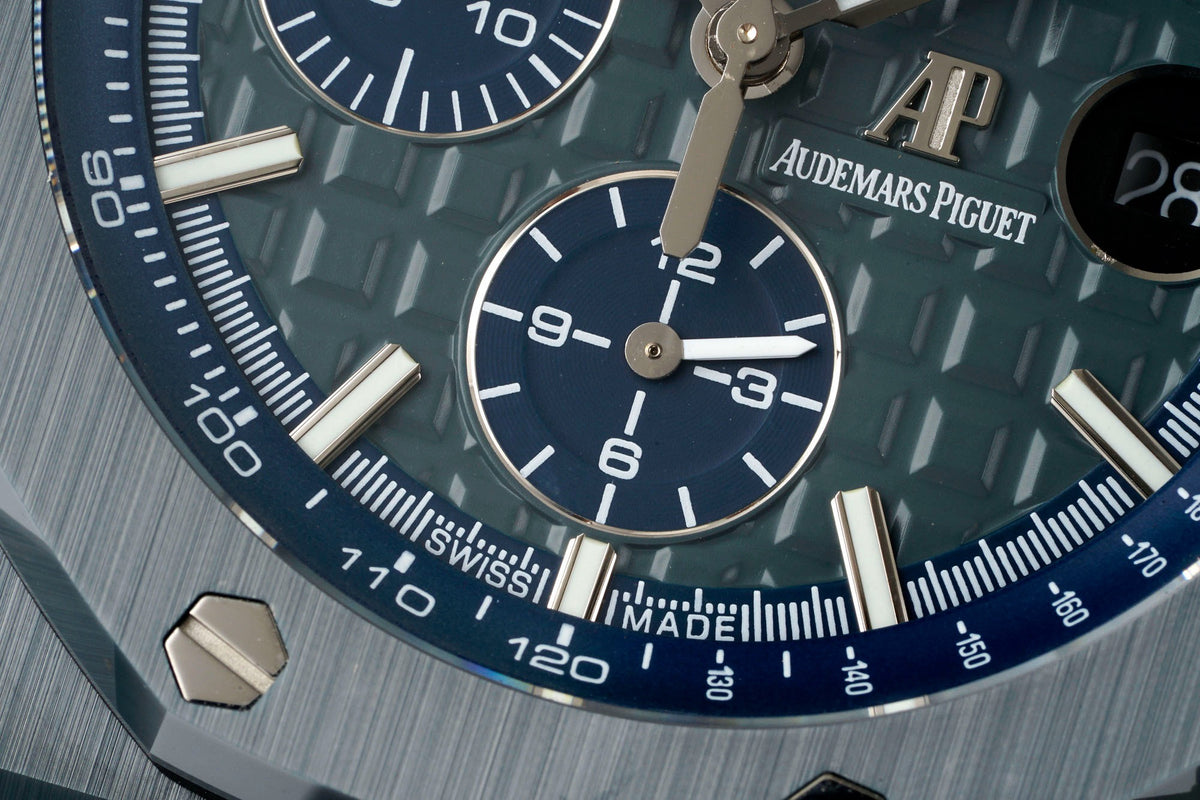 Audemars Piguet Ceramic Chronograph 44mm Sports Watch Rubber Strap