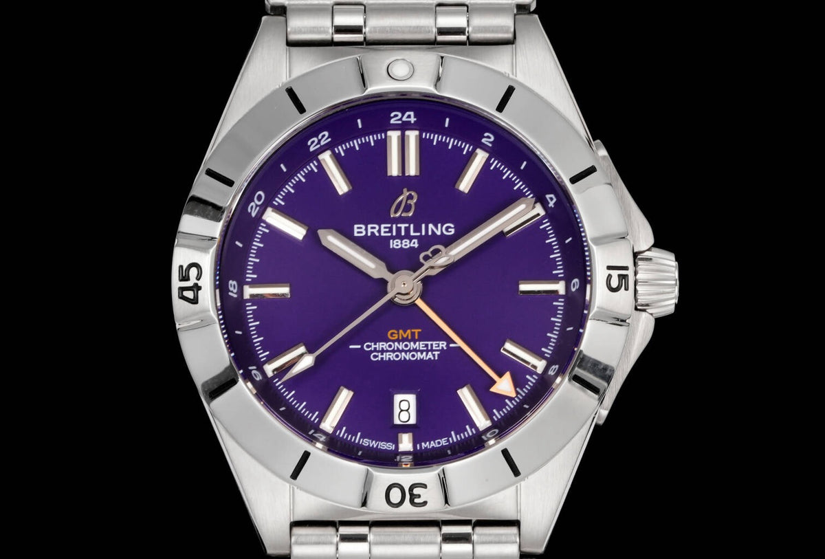 Breitling Chronomat GMT 40mm Automatic Steel Watch Multi‑Color Dial Bullet Bracelet
