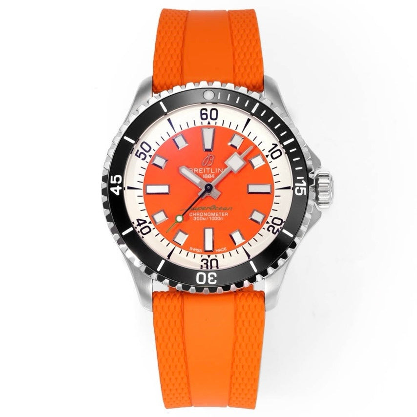 BREITLING Superocean 42mm Dive Watch, GR Factory Version Luminous Dial Ceramic Bezel Rubber Strap Multiple Colors