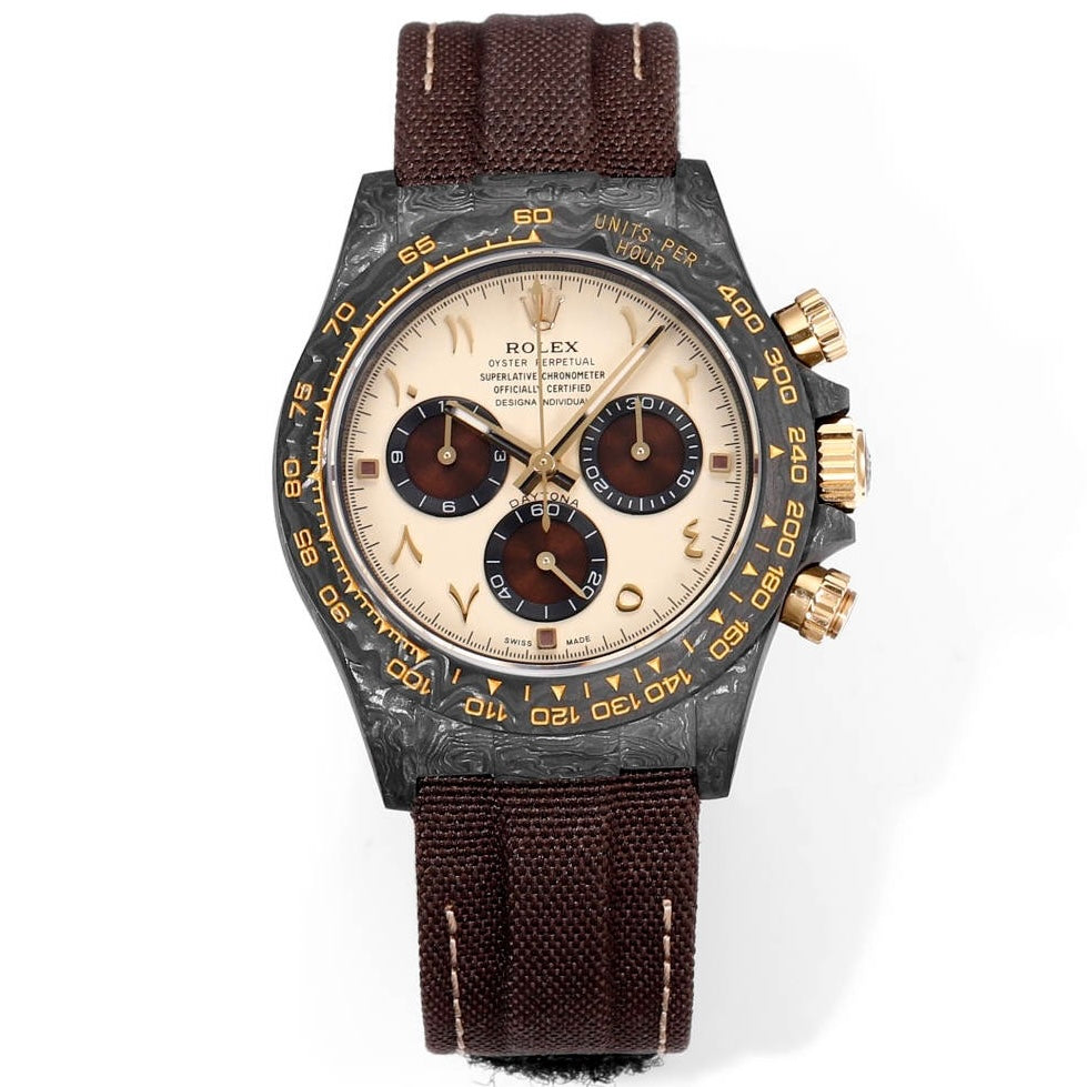 Rolex TW Factory Custom Carbon Fiber Daytona Watch 40mm 4801 Chronograph Movement Luminous Case & Buckle
