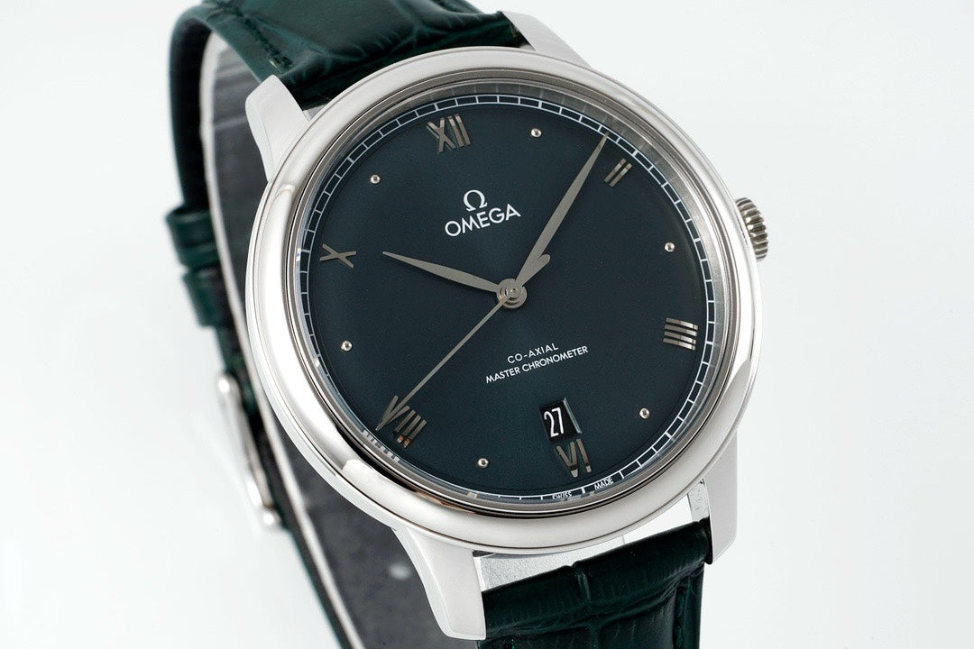 Omega De Ville Power‑Reserve Automatic Mechanical Watch, Genuine Calfskin Leather Strap