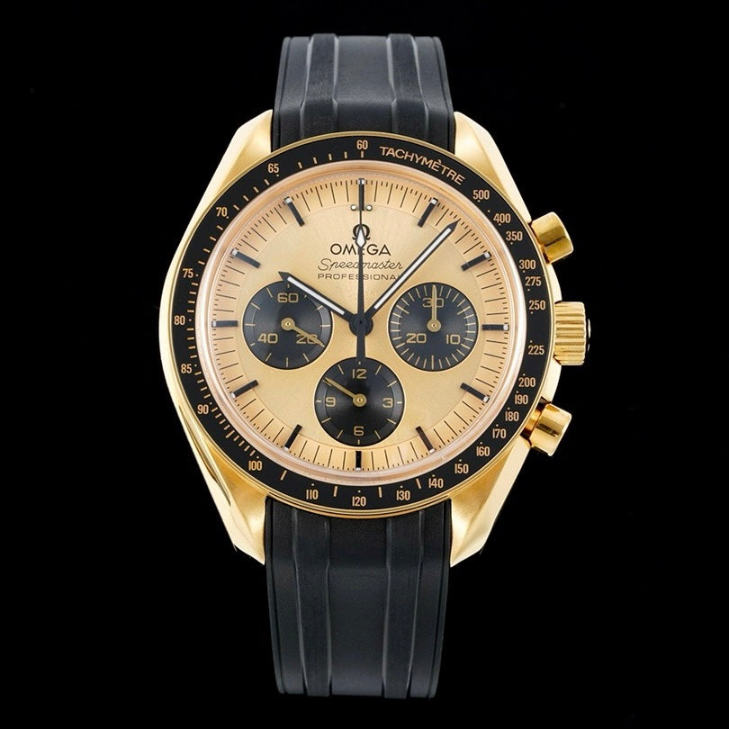 OMEGA Speedmaster Moonwatch 3861 Caliber Moonshine 18K Gold Chronograph 42mm