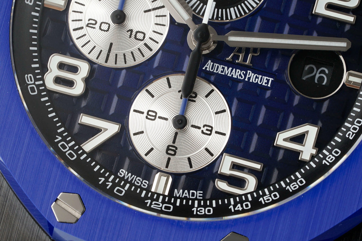 Audemars Piguet Ceramic Chronograph 44mm Sports Watch Rubber Strap
