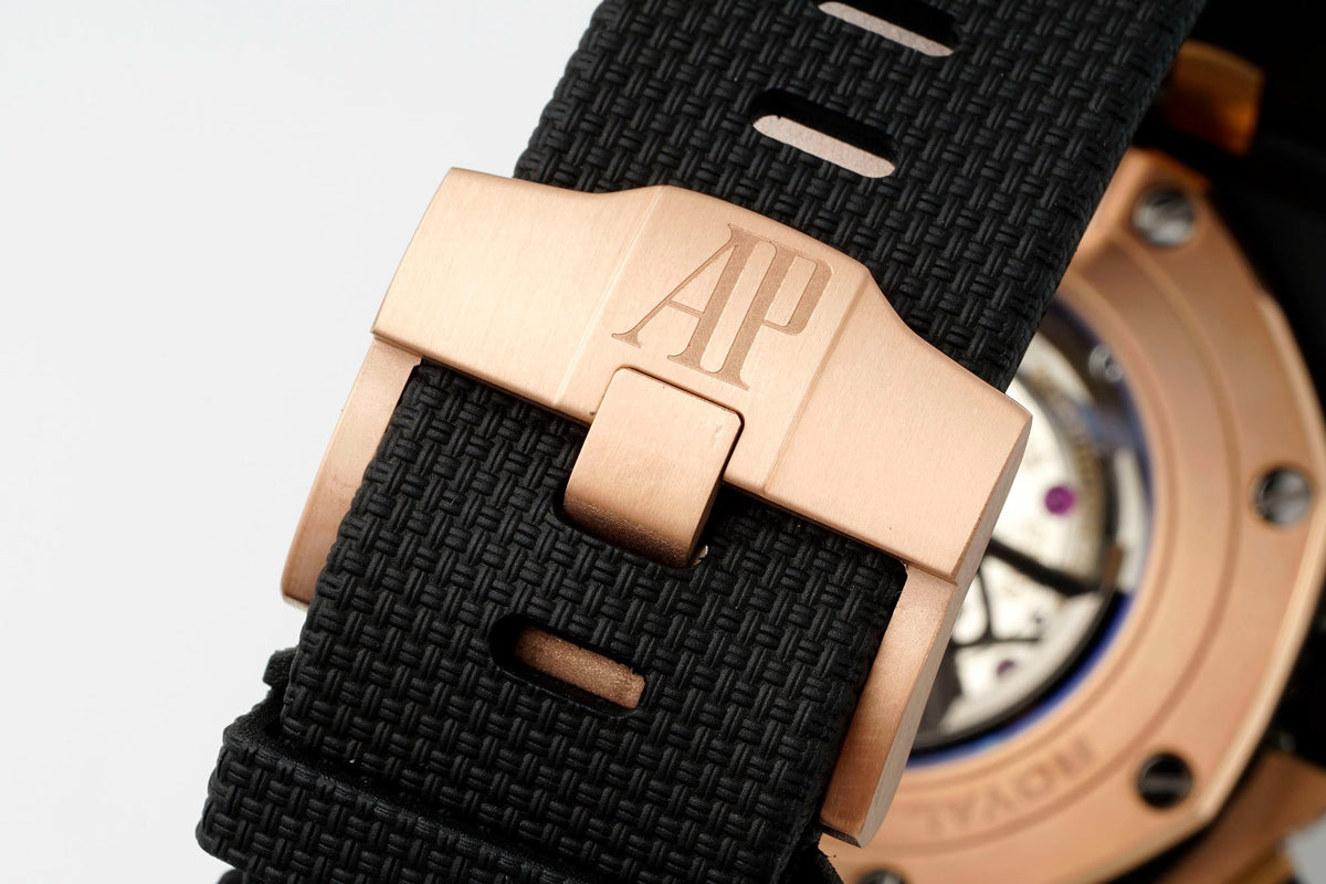 Audemars Piguet Ceramic Chronograph 44mm Sports Watch Rubber Strap
