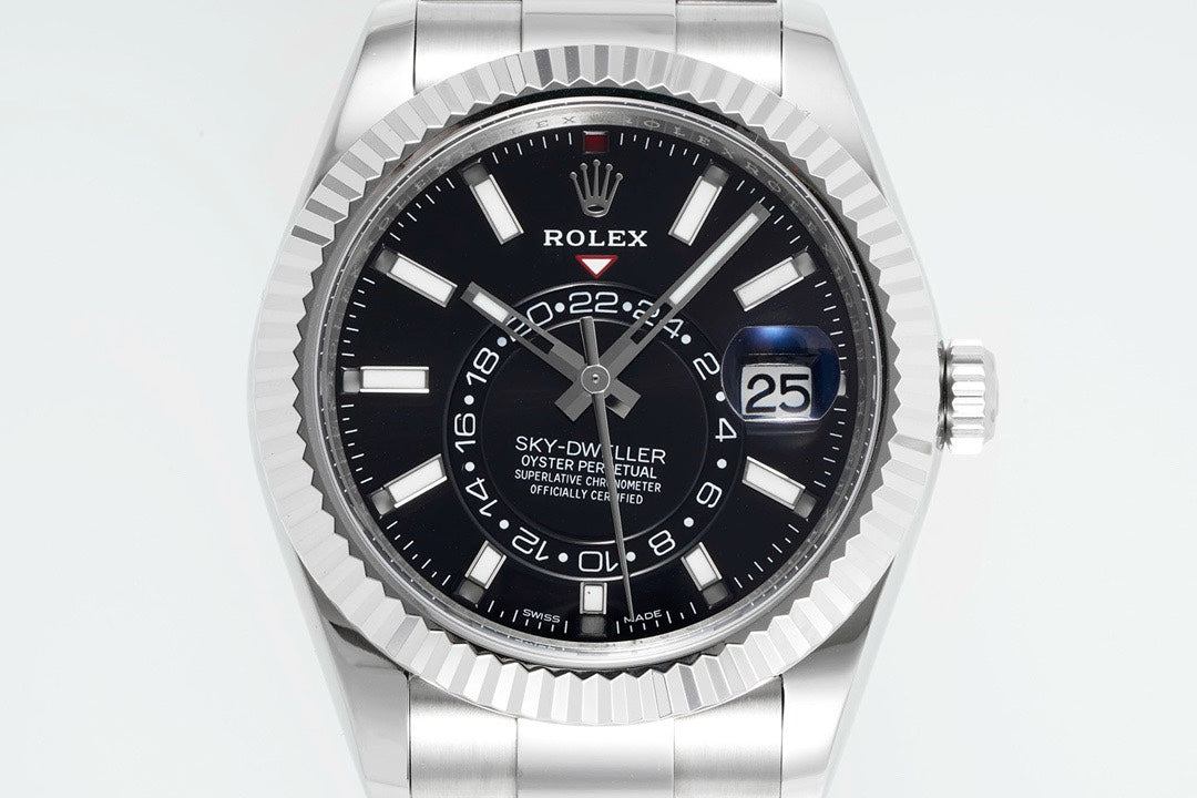 Rolex Sky‑Dweller Watch 42mm 904L Steel 9002 Automatic Movement Ring Command Bezel