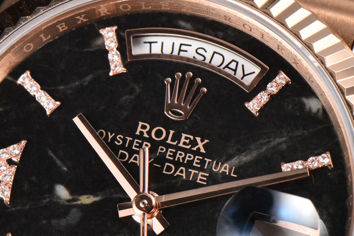 Rolex Day-Date 36 Hidden 6 Diamond Roman Markers | CS Factory Natural Gemstone Dial 904L Steel Watch