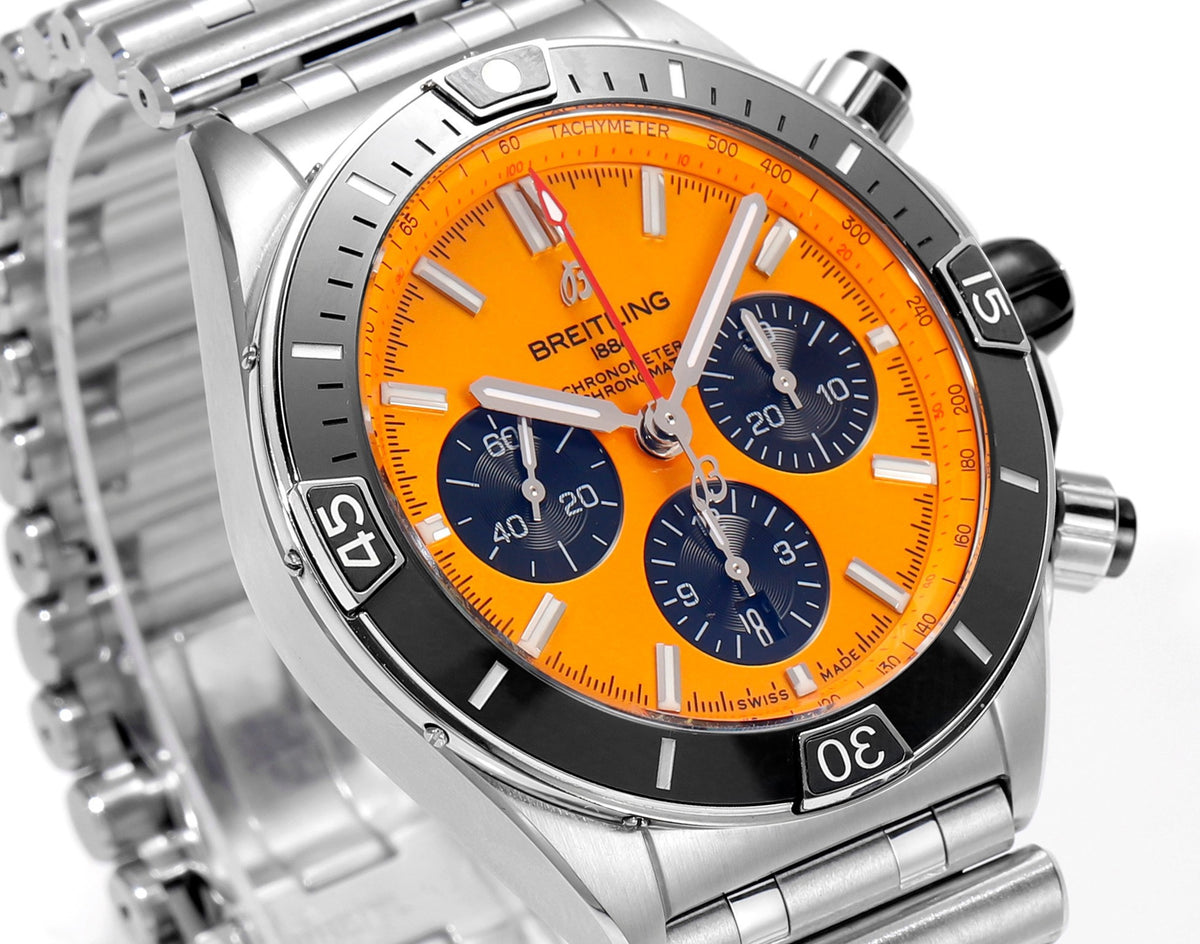 BREITLING Chronomat 44mm Automatic Chronograph Watch, BLS Factory Ceramic Bezel Timepiece