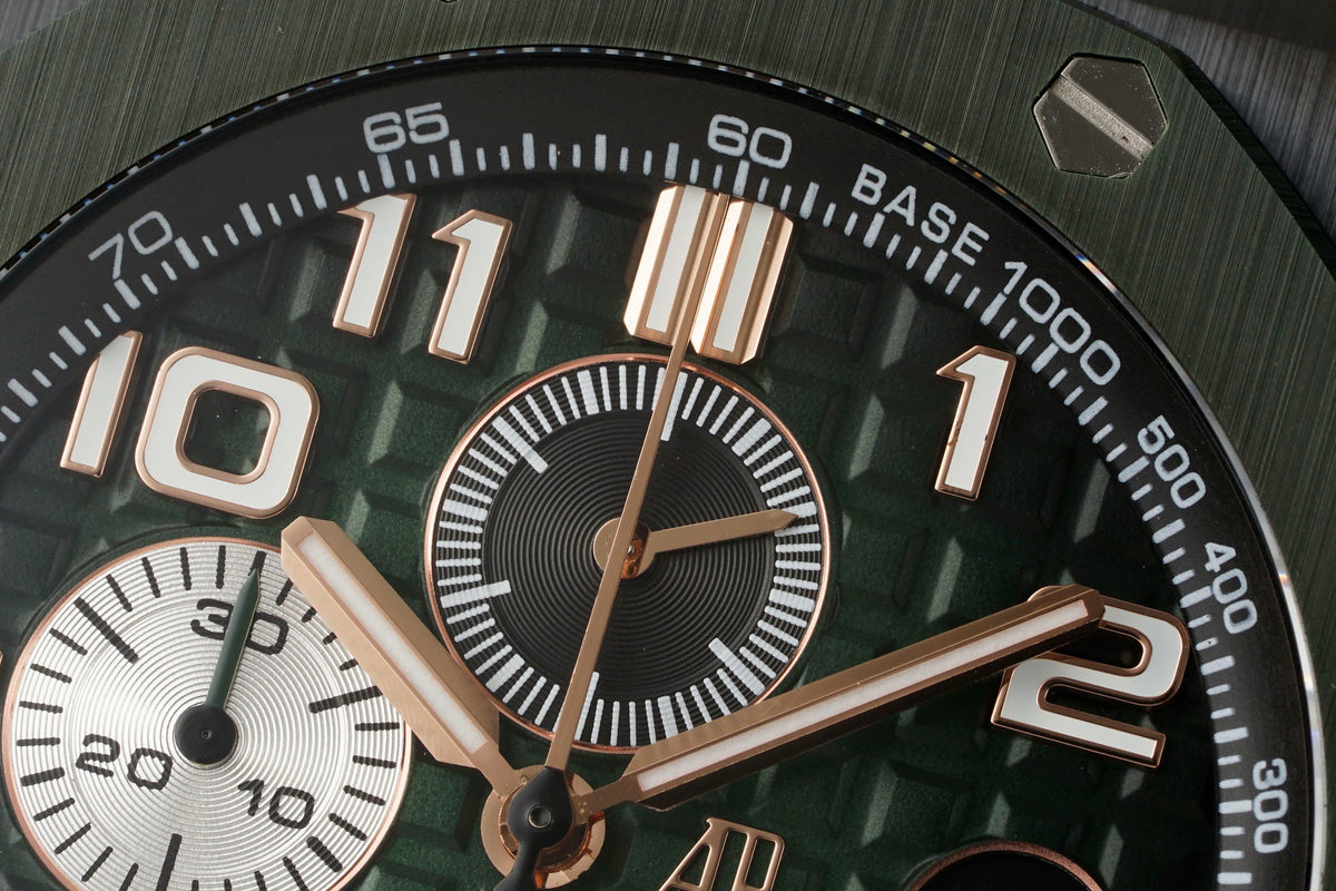 Audemars Piguet Ceramic Chronograph 44mm Sports Watch Rubber Strap