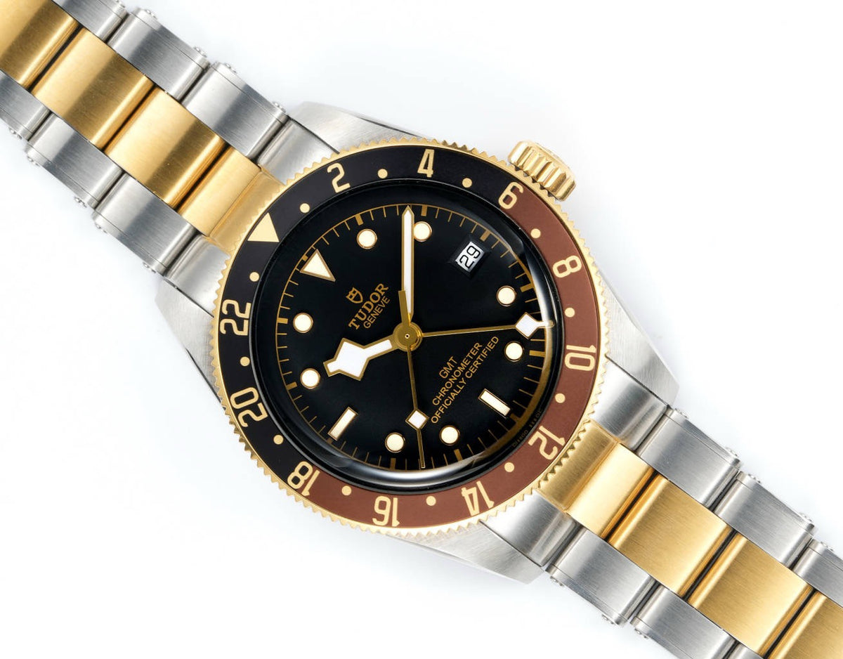 Tudor Black Bay GMT Automatic Diver Watch 41mm, Domed Sapphire Crystal, Rivet Stainless Steel Bracelet, Multiple Ceramic Bezel Color Options