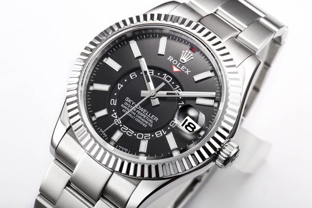 Rolex Sky‑Dweller Watch 42mm 904L Steel 9002 Automatic Movement Ring Command Bezel