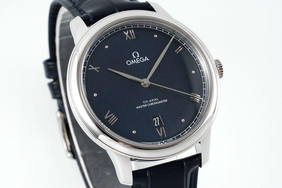 Omega De Ville Power‑Reserve Automatic Mechanical Watch, Genuine Calfskin Leather Strap