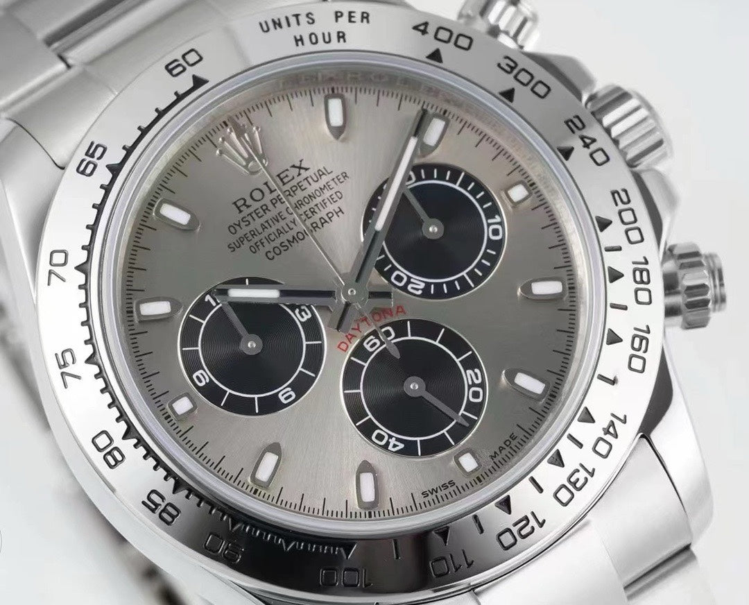 Rolex Cosmograph Daytona Chronograph Watch 40mm 904L Steel Ceramic Bezel Custom 7750 Movement