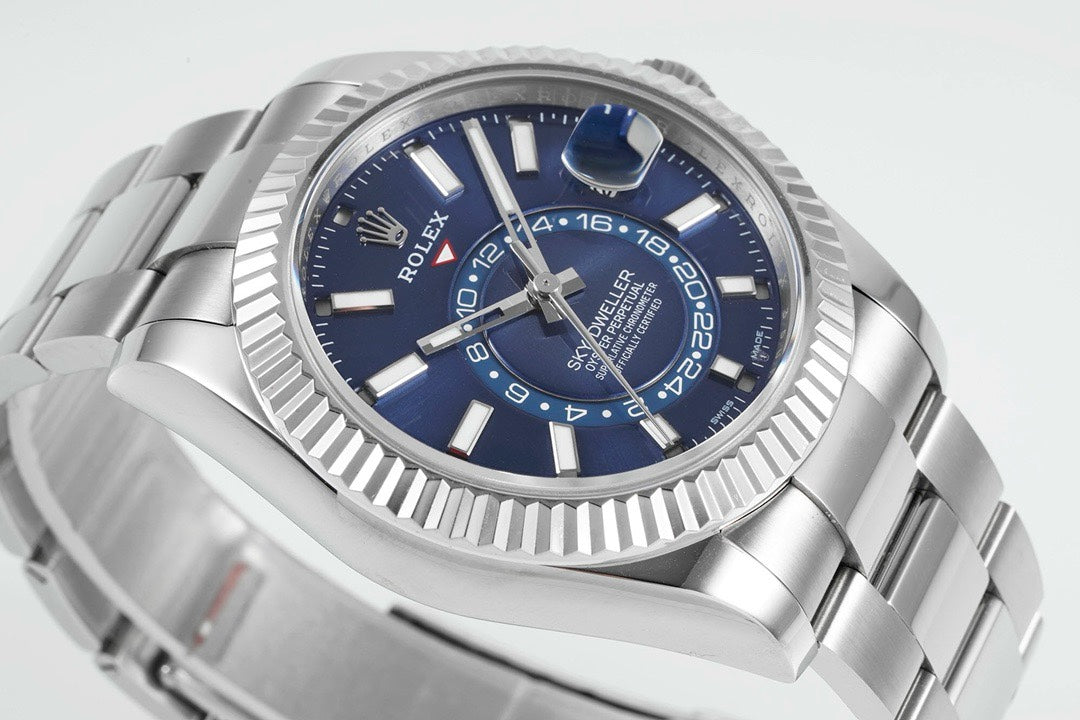 Rolex Sky‑Dweller Watch 42mm 904L Steel 9002 Automatic Movement Ring Command Bezel