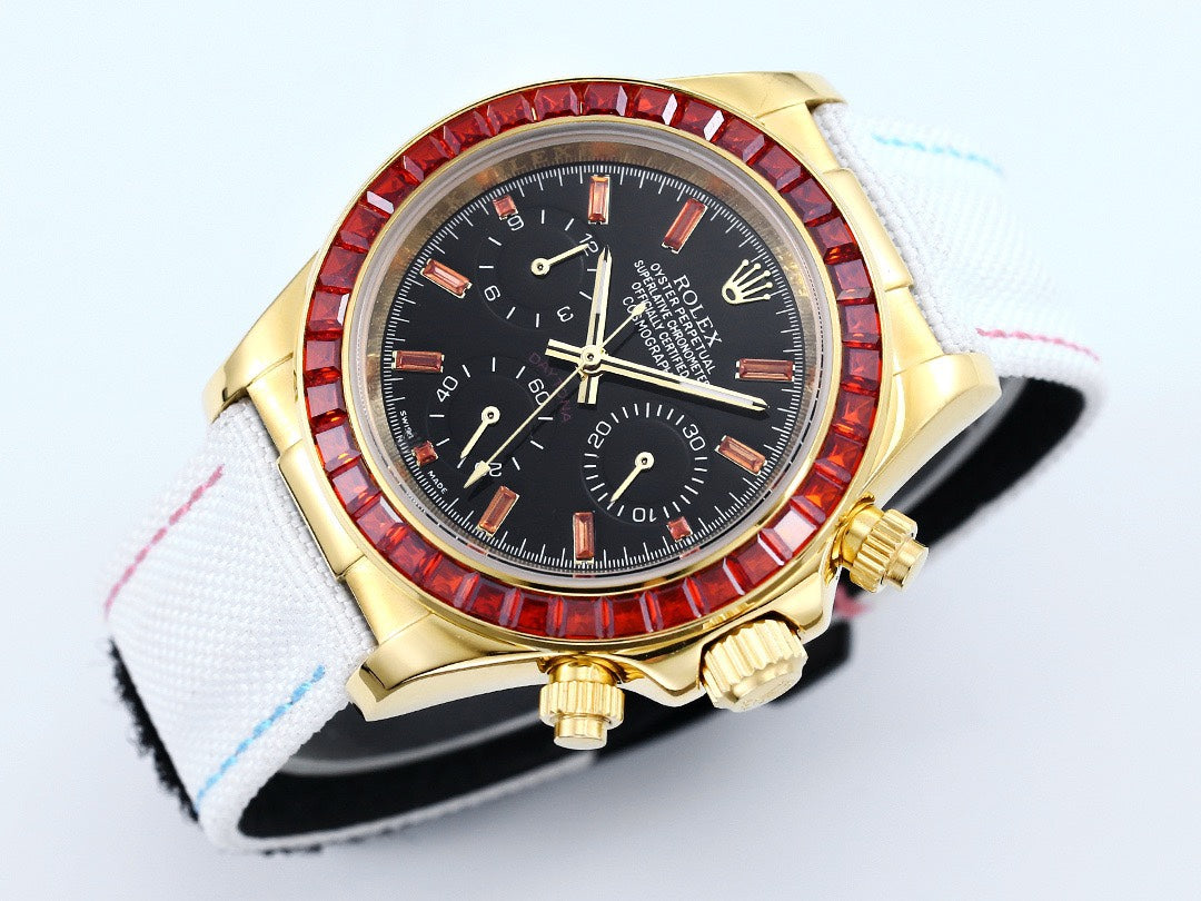 Rolex Cosmograph Daytona Super Clone Watch | Pumpkin Ruby Bezel, 43mm