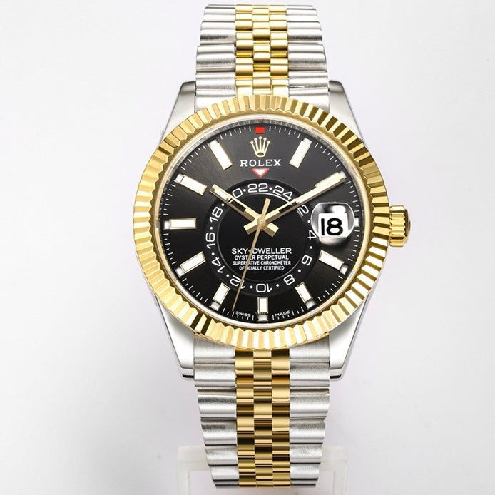 Rolex Sky‑Dweller Watch 42mm 904L Steel 9002 Automatic Movement Ring Command Bezel
