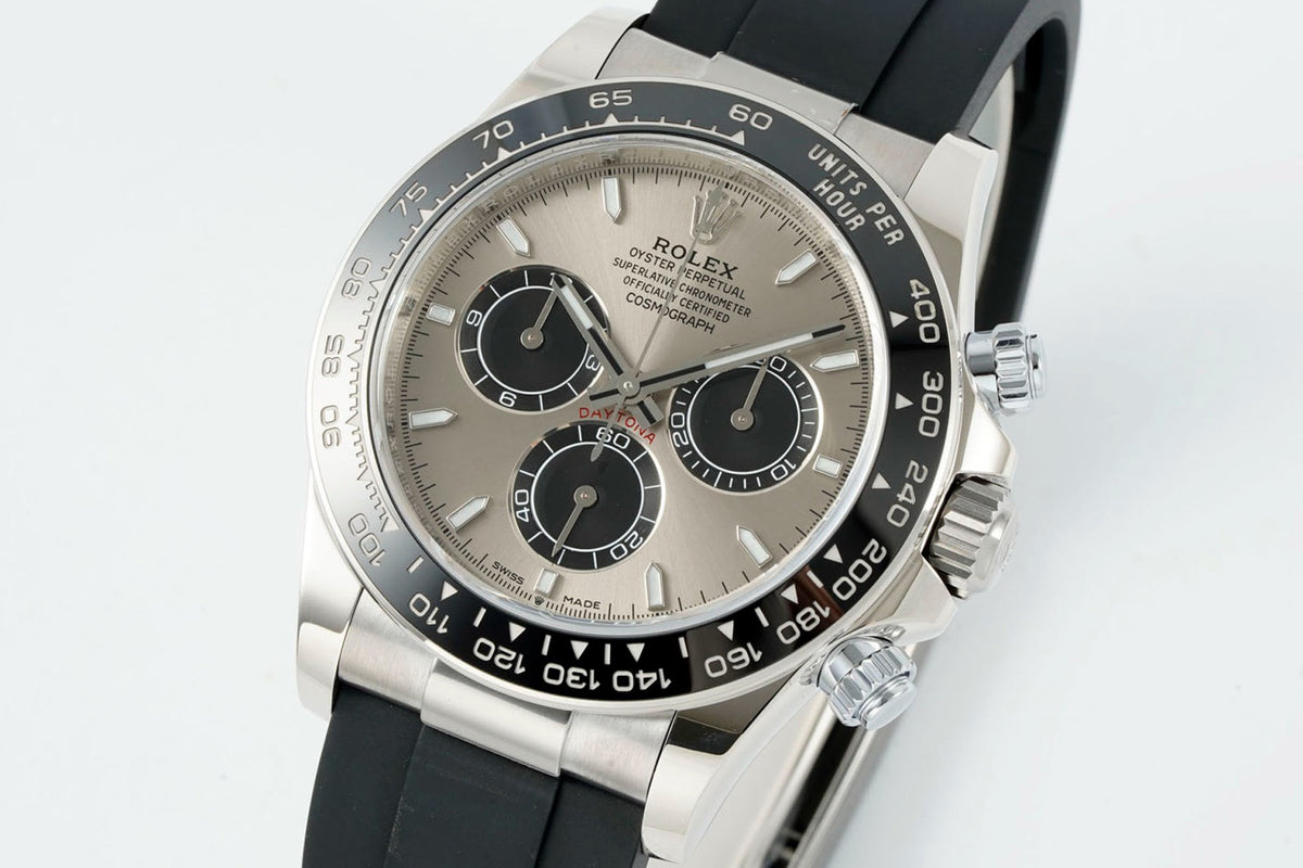 Rolex Cosmograph Daytona 40mm Rubber Strap Weighted 18K Gold‑Plated Cal.4131 Chronograph Movement