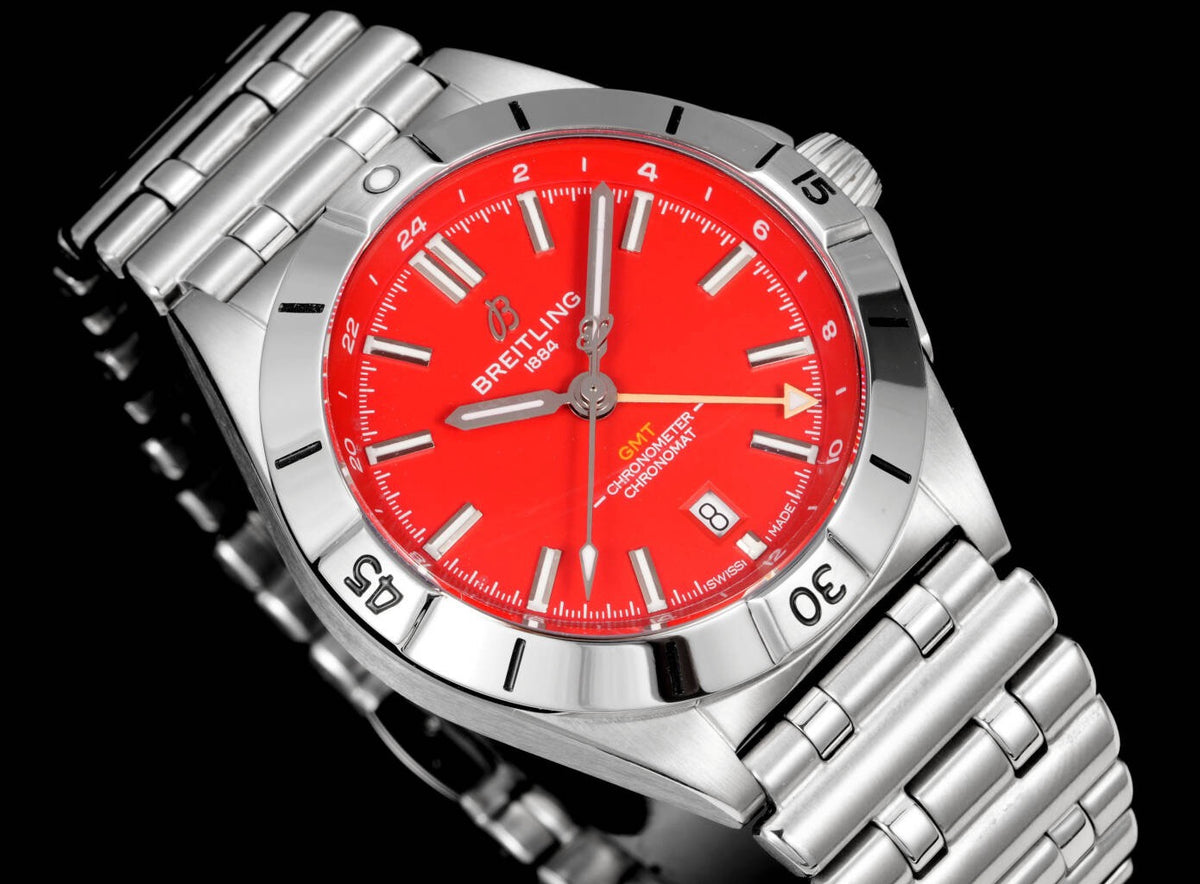 Breitling Chronomat GMT 40mm Automatic Steel Watch Multi‑Color Dial Bullet Bracelet