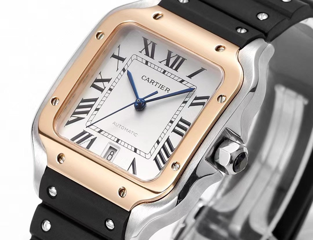 Cartier Santos Rubber Strap | THB Factory 39.8mm Automatic Watch