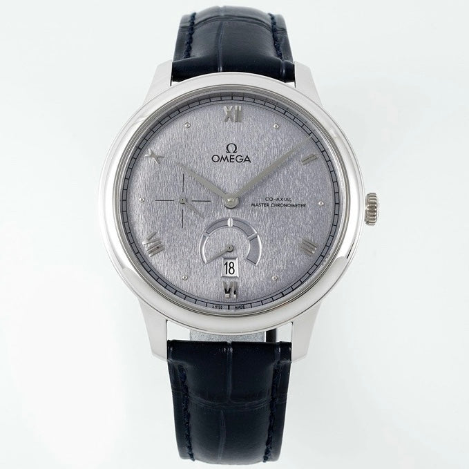 Omega De Ville Power‑Reserve Automatic Mechanical Watch, Genuine Calfskin Leather Strap