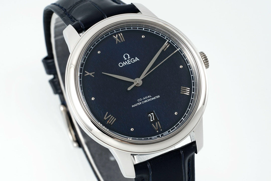 Omega De Ville Power‑Reserve Automatic Mechanical Watch, Genuine Calfskin Leather Strap