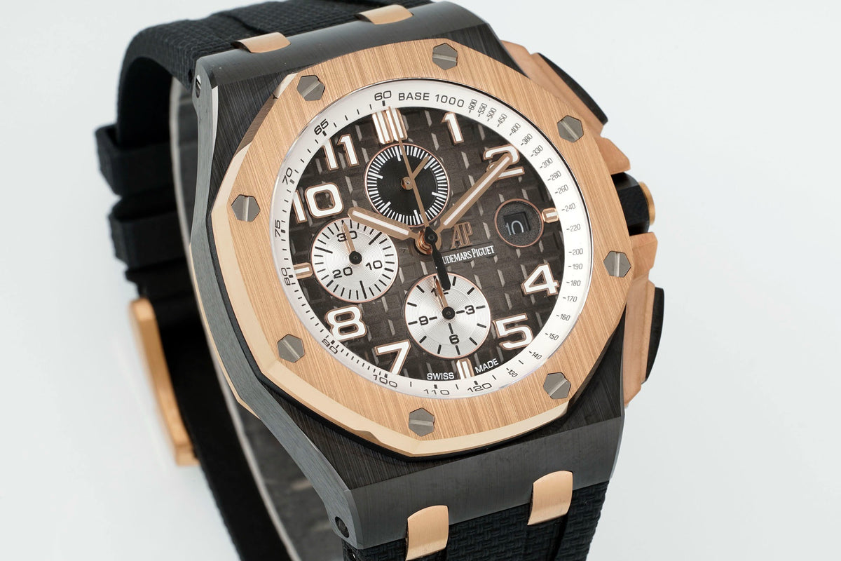 Audemars Piguet Ceramic Chronograph 44mm Sports Watch Rubber Strap