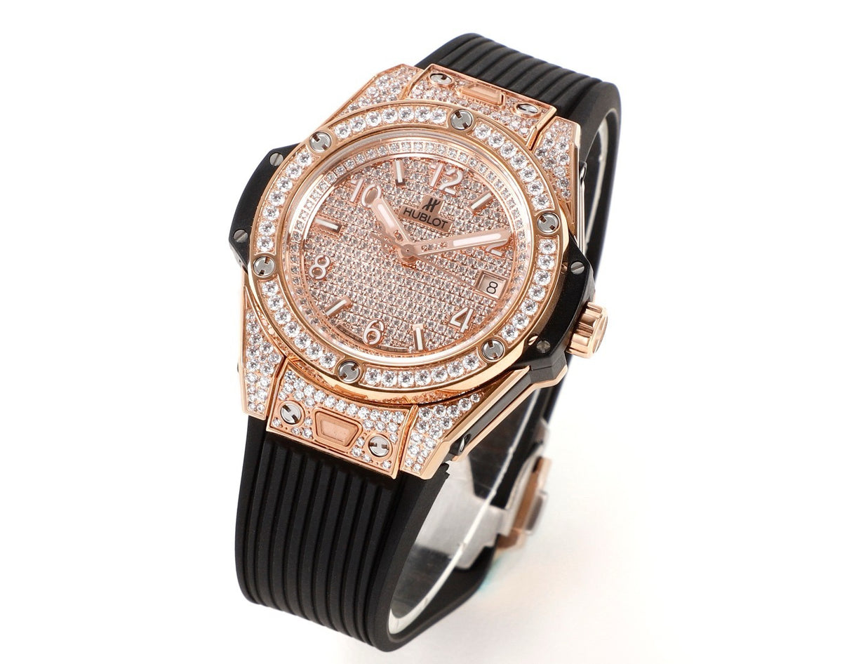 Hublot Big Bang One Click Full Paved Diamond 39mm Automatic Ladies Watch