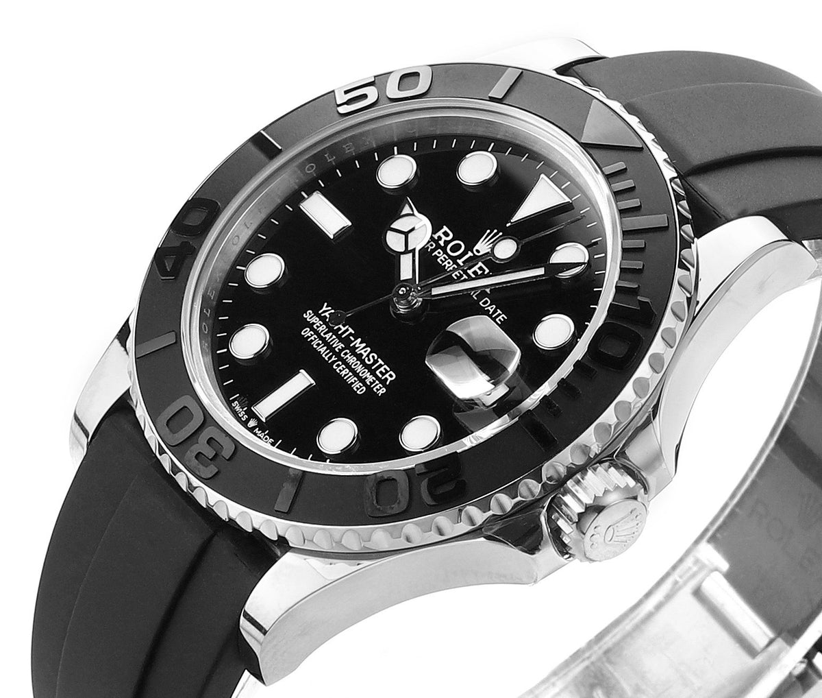 Rolex MS Factory Yacht‑Master 42mm 904L Steel 3235 Blue Hairspring Automatic Watch Oysterflex Rubber Strap