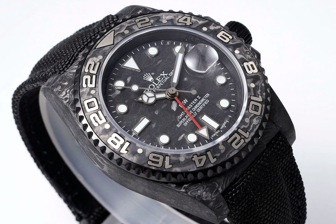 Rolex GMT-Master II Carbon Watch | Cal.3186 Automatic Movement, Forged Carbon Case