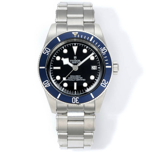Tudor Black Bay GMT Automatic Diver Watch 41mm, Domed Sapphire Crystal, Rivet Stainless Steel Bracelet, Multiple Ceramic Bezel Color Options