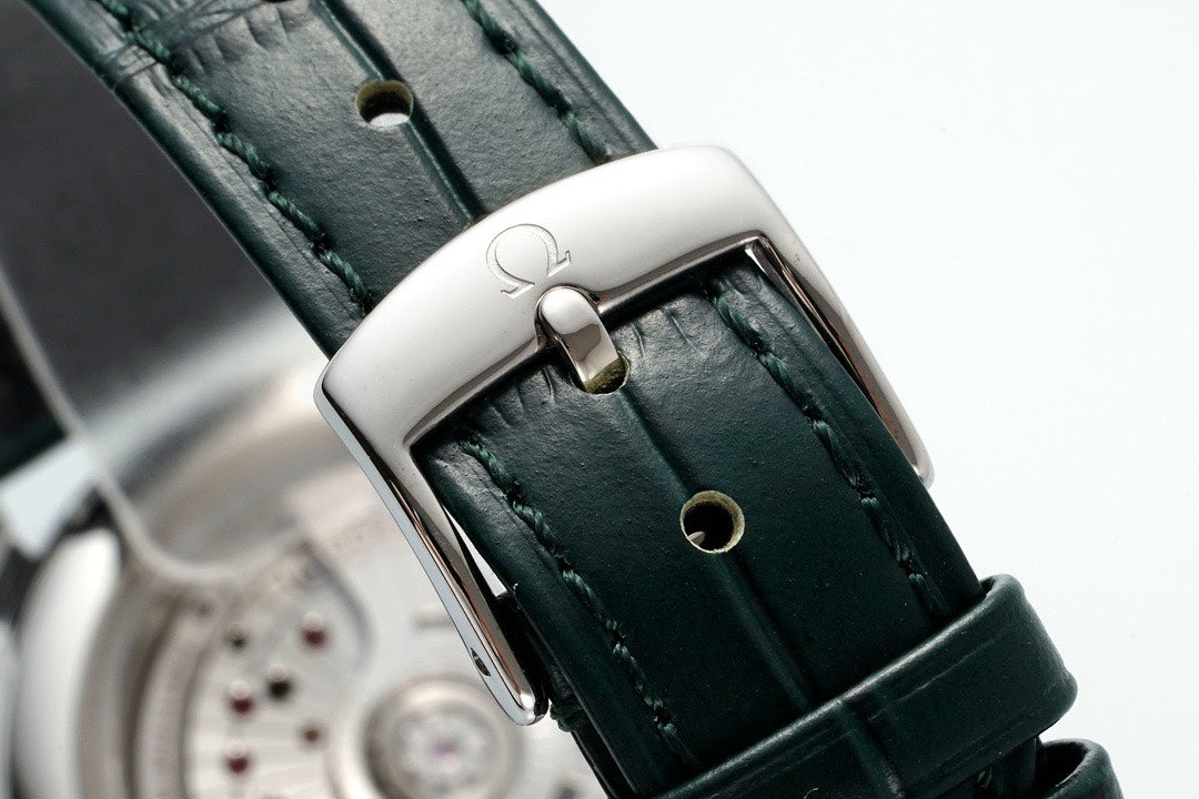 Omega De Ville Power‑Reserve Automatic Mechanical Watch, Genuine Calfskin Leather Strap