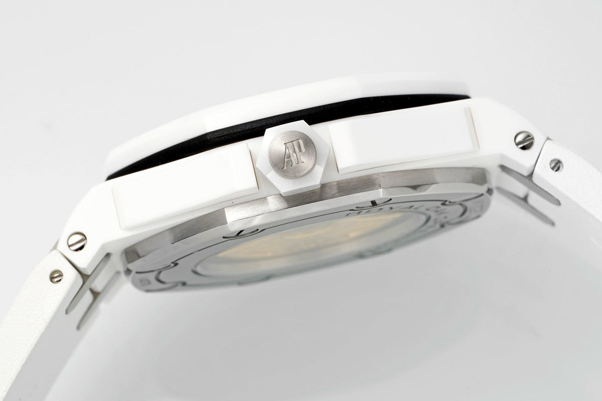 Audemars Piguet Royal Oak Offshore Diver 15707CB White Ceramic Watch | APS Factory Cal.3120 Integrated Movement